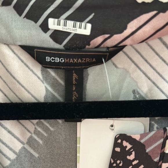 BCBGMaxAzria Abstract Pattern Midi Dress - Black, Cream, Brown - Picture 2 of 6